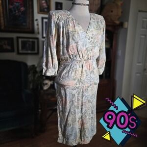 Vintage 90s JR Too John Richards V Neck Floral Skirt Set Two‎ Piece Outfit